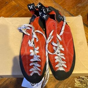 red climbing shoes